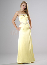 Sheath Strapless Satin Evening Dress