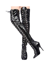 Lace Up Thigh High Boots