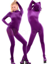 Velvet Purple Lycra Spandex Catsuit