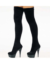 Bottes hautes et collantes en noir de 5 3/4'' talons