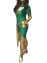 Green Phoneix Lycra Shiny Metallic Super Hero Costume
