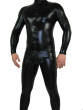 Black Shiny Metallic Catsuit Costume