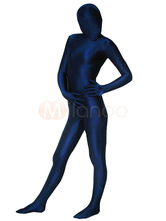 Deep Blue Lycra Spandex Unisex Zentai Suit