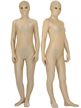Unisex Lycra Spandex Flesh Color Zentai Suit Open Eyes