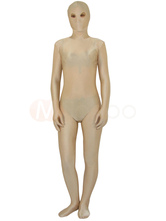 Unisex Lycra Spandex Flesh Color Zentai Suit Open Eyes