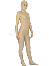 Unisex Lycra Spandex Flesh Color Zentai Suit Open Eyes
