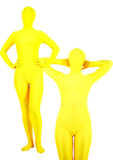 Yellow Lycra Spandex Unisex Zentai Suit