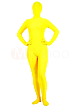 Yellow Lycra Spandex Unisex Zentai Suit