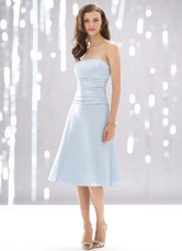 A-line Strapless Satin Junior Bridesmaid Dress