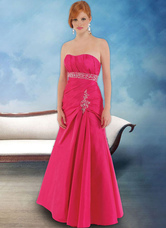 A-line Empire Waist Strapless Taffeta Prom Dress/Homecoming Dress