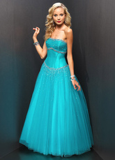 Abito di sfera senza spalline in raso Paillette abito in tulle Prom
