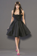 Princess Black Strapless Taffeta Prom Dress