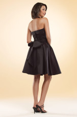 Chocolate Short Strapless Satin Prom Gown