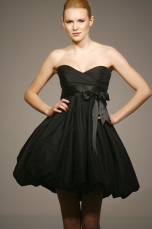 Black Fashion Sweetheart Strapless Empire Waist Taffeta Prom Dress