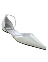 Chaussures de mariage en crème et en satin avec paillettes 