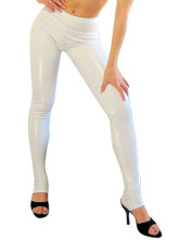 White Shiny Metallic Sexy Trousers