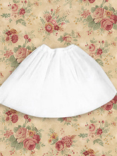 Jupe Lolita plissée en coton rose avec dentelles