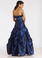 Manifique robe de soiree sans bretelles a perles avec taffetas pour demoiselle