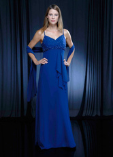Beautiful Empire Waist Sweetheart Spaghetti Paillette Wrap Chiffon Bridesmaid Dress