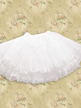 Jupe Lolita  en coton blanc avec dentelles