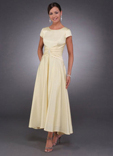 Short Sleeves Satin Mother Of Bride And Groom Dress