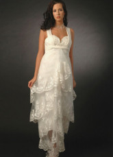 White Layered Satin Lace Sweetheart Maternity Wedding Dress