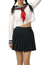 Black And White Long Sleeves School Uniform Cosplay