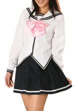 En noir et blanc School manches longues uniforme cosplay costume