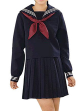 École bleue manches longues uniforme cosplay costume shirt
