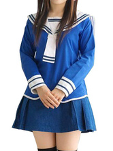 École bleue uniforme cosplay costume d'Halloween