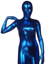 Blue Shiny Metallic Zentai Suit