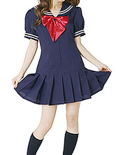 ブルー　半袖　セーラー　コスプレ　コスチューム