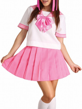 Pink School manches courtes uniforme cosplay costume d'Halloween