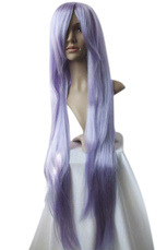 Women's 1m Silver Purple Long Straight Wig