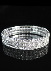 Sparkling Row Rhinestone Wedding Bridal Bracelet