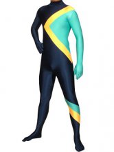 Dark Navy Yellow And Green Lycra American Super Hero Costume