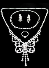 Butterfly Rhinestone Wedding Bridal Jewelry Set