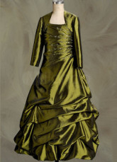 Taffeta Flower Girl Dress with Long Sleeve Bolero
