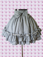 Jupe Lolita en coton à volants et nœud de papipillon