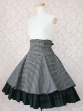 Robe de Lolita en coton avec ride à carreau 