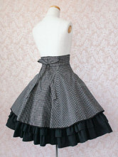 Robe de Lolita en coton avec ride à carreau 
