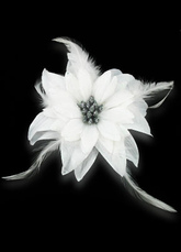 Tissu blanc et Camellia mariage Feather poignet Fleur de mariée