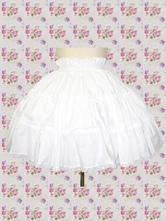 Jupe Lolita en coton blanc garnie de dentelle