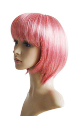 Women's Pink 28cm Bobo Fashion Wig