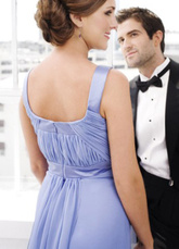 Elegant Sleeveless Empire Waist Satin Chiffon Summer Cocktail Dress