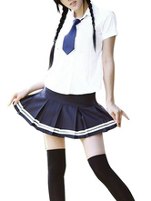 White And Blue Tie Cosplay  School Uniform