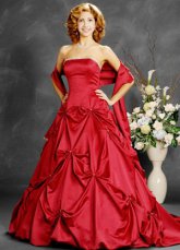 Red robe de cérémonie Ball bretelles perles taffetas robe robe de bal