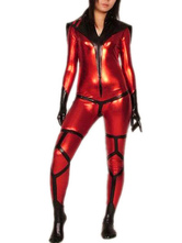 Alien Femal Fight Shiny Metallic Super Hero Catsuit