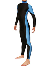 Black Blue Stripes Spandex Lycra Catsuit