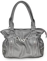38*11*23cm Fashion Silver PU Tote Handbag